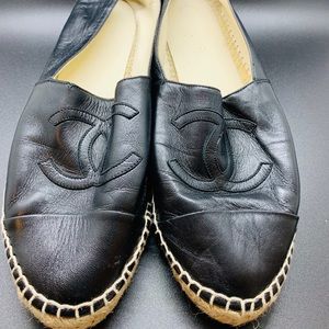 Authentic Chanel Lambskin Leather Espadrilles